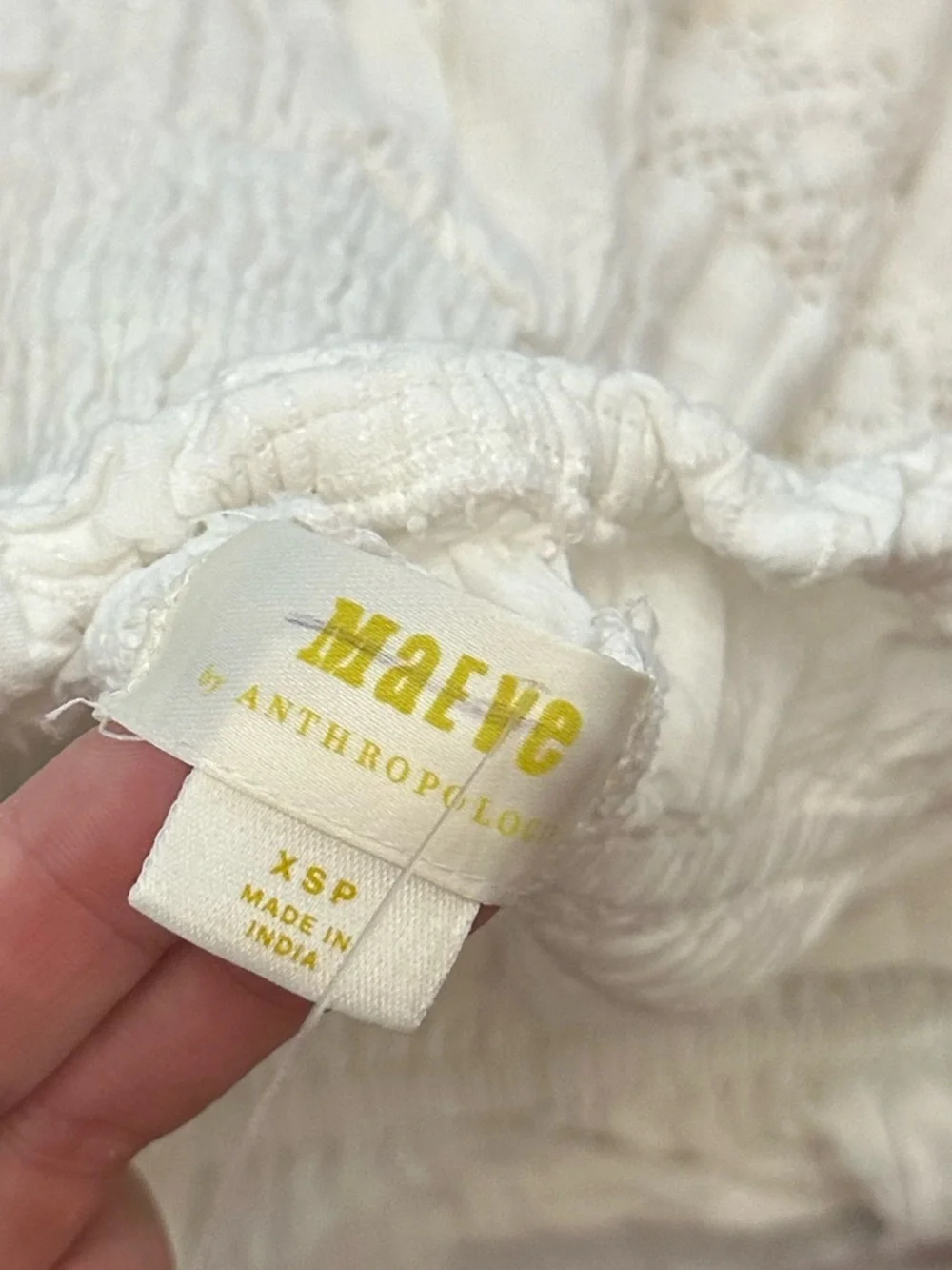 Maeve by Anthropologie White Strapless Smocked Midi Dress Size XSP 38440